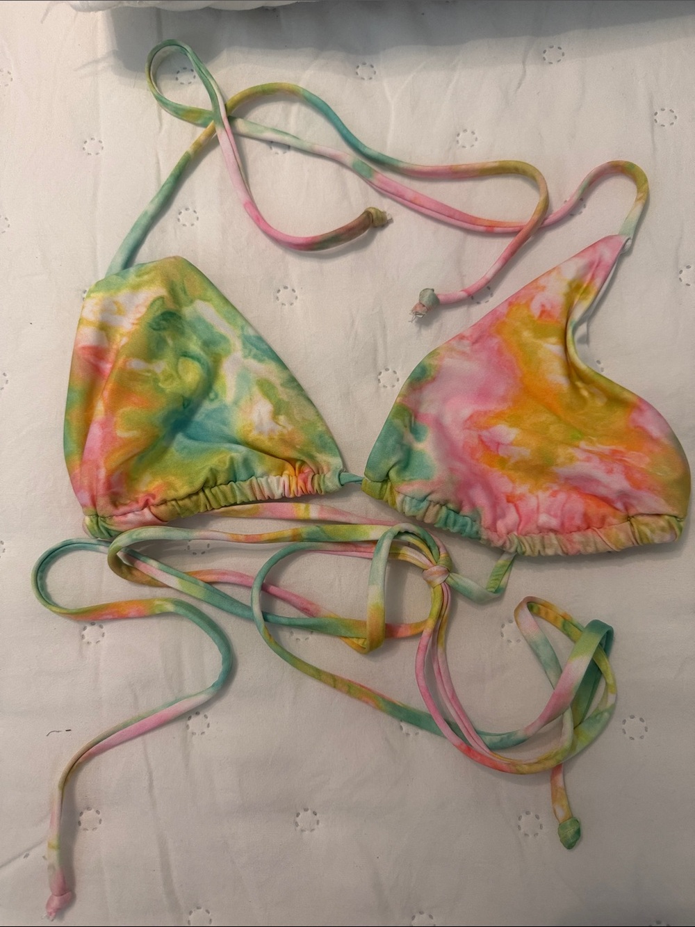 BECCA Pastel Multicolor Triangle Bikini Top